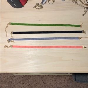 Velvet-like choker necklace.